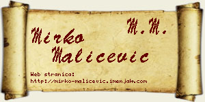 Mirko Maličević vizit kartica